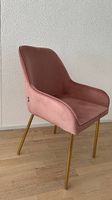 4er Set Esszimmerstühle Samtstoff Rosa