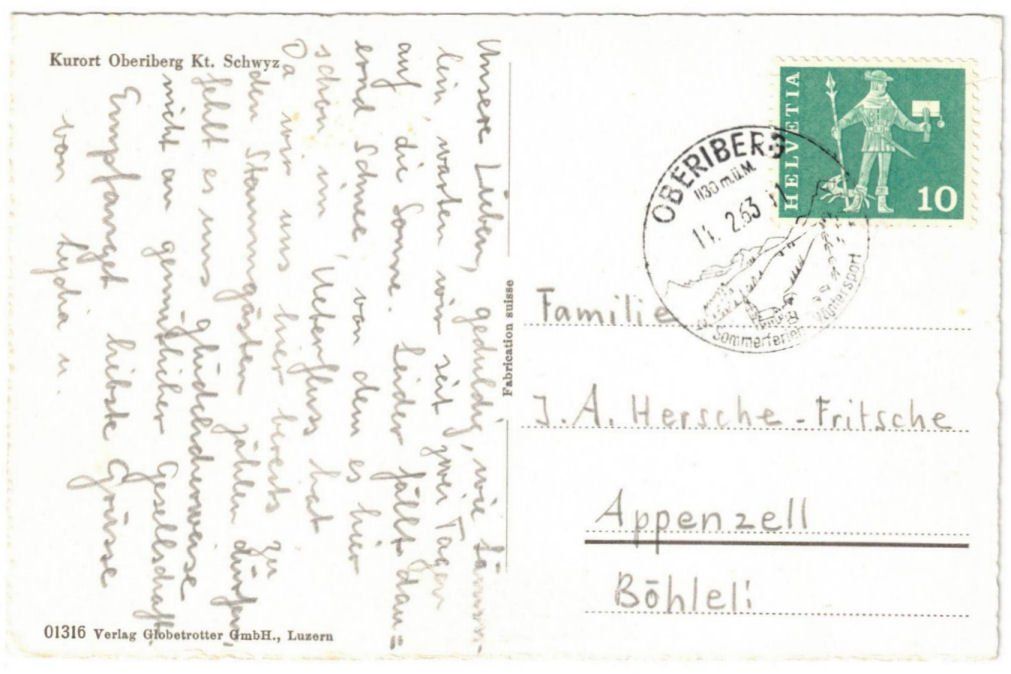 Cartoline postali: Oberiberg - Skilift – Usato da Binningen venduto da Mountainrider 1