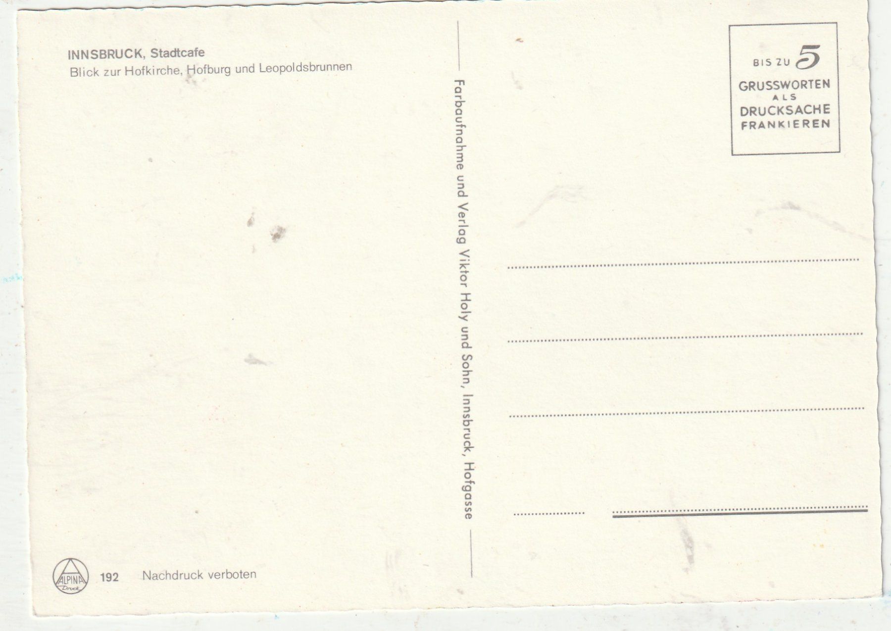 Cartoline postali: Insbruck – Usato da Lumbrein venduto da made02 1