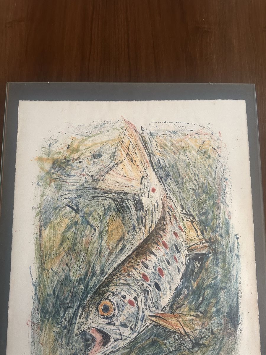 Grafica & Litografie: Lithographie Forelle von Fritz Hug 1970 – Usato da Zürich venduto da Theprophet 2