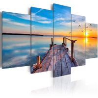 XXL Wandbild 200x 100 cm NEU Landschaft See Steg