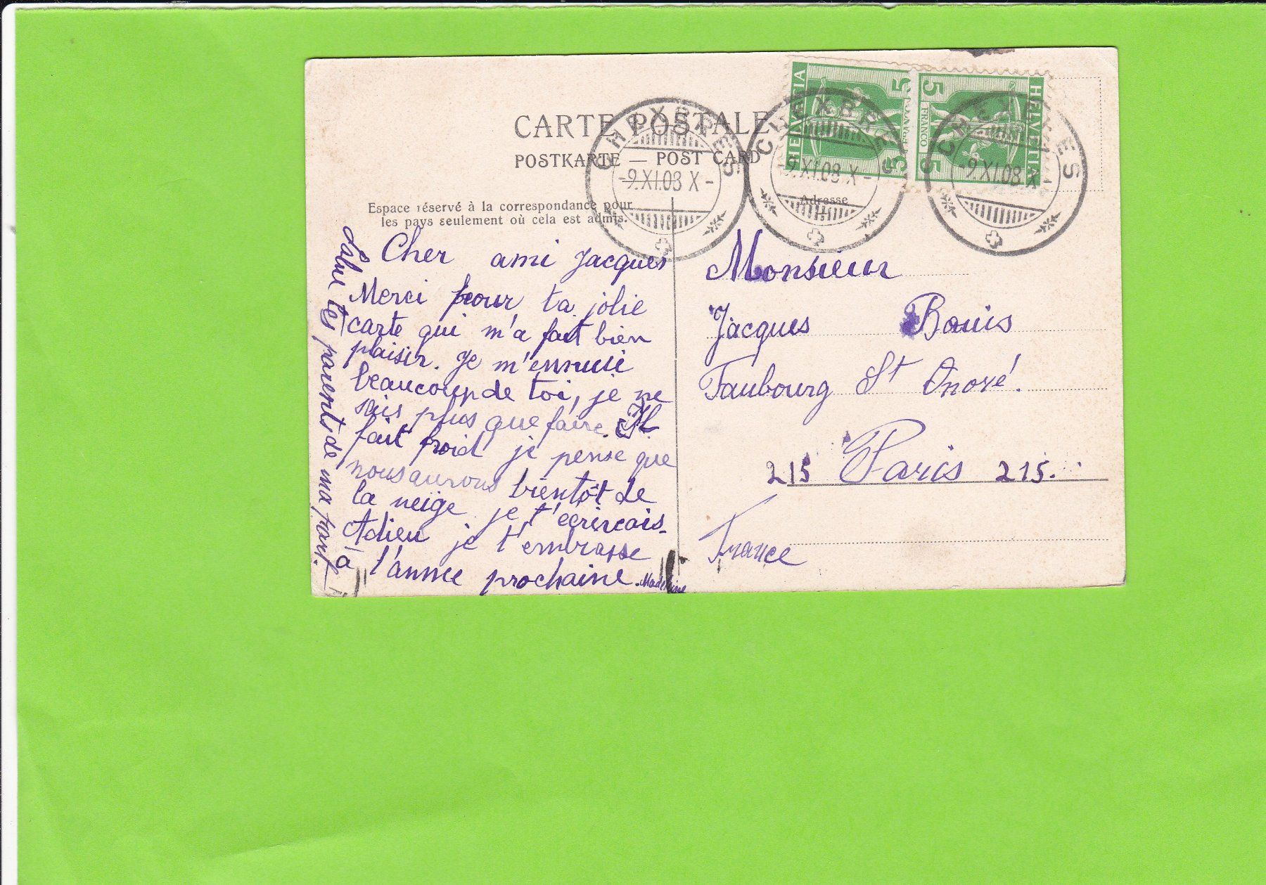 Cartoline postali: Chexbres, Hôtel du Signal – Usato da St. Peterzell venduto da neckertal 1