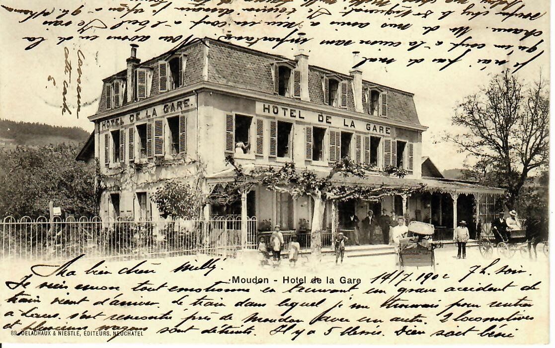 Cartoline postali: Hotel de la Gare Moudon  1902 - Stabstempel – Usato da Hochdorf venduto da Ziegel-16