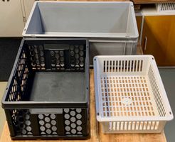 Lagerboxen / Kisten - Grau, Schwarz, Weiss,   -  3 Stück