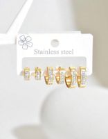 Lot de 3 paires de boucles d’oreilles en acier inoxydable