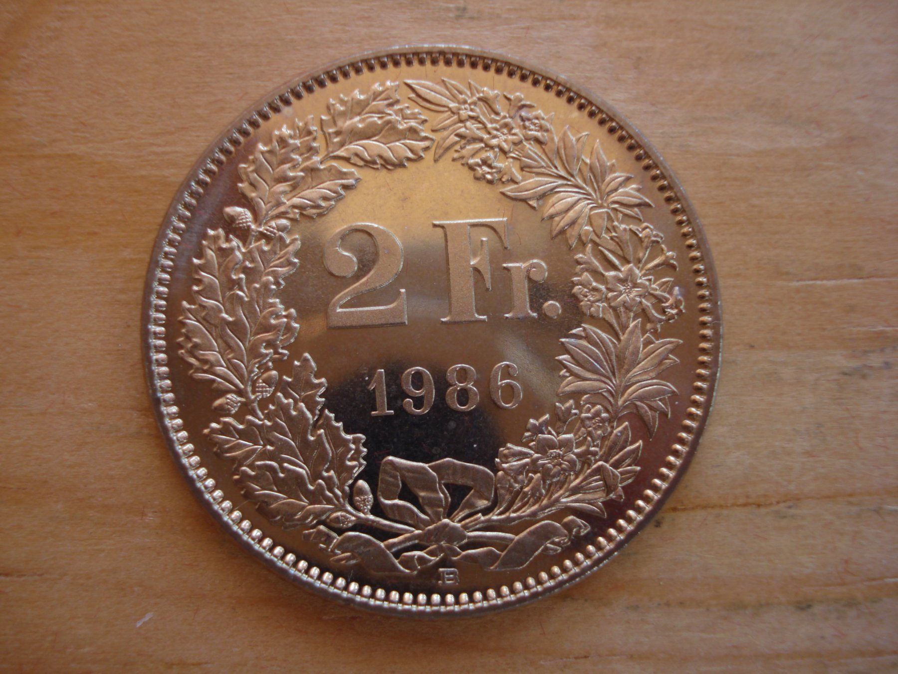 Alle Münzen: (C1) 2 Franken 1986 STGL – Gebraucht aus Erlach von Net-Coins