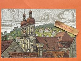 1916 Alte Ansichtskarte St. Gallen mit Briefmarke, selten!