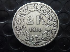2 Fr. 1910  Auflage 0,25 Mio.  -  Ungereinigt  -