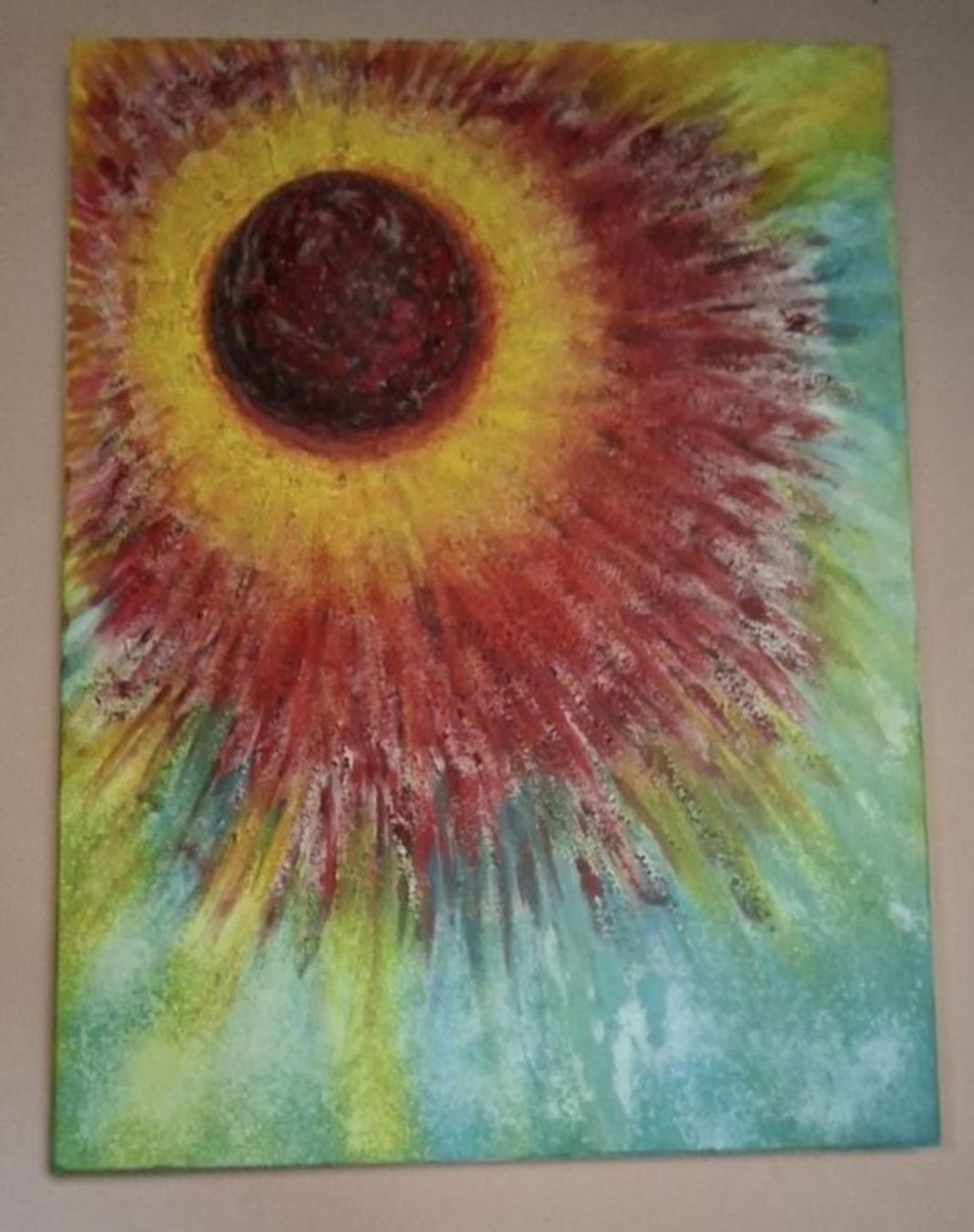 Dipinti: Gemälde Sonne bunt handmade 60×80 – Nuovo (secondo la descrizione) da Riehen venduto da Steinbock1970 3