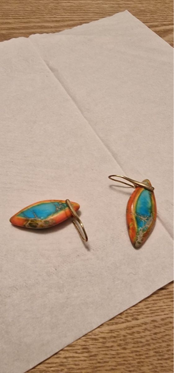 Boucles d'oreille: Vitnage Korallen Ohrringe: Türkis-Orange – D'occasion à St. Gallen par mania03 3