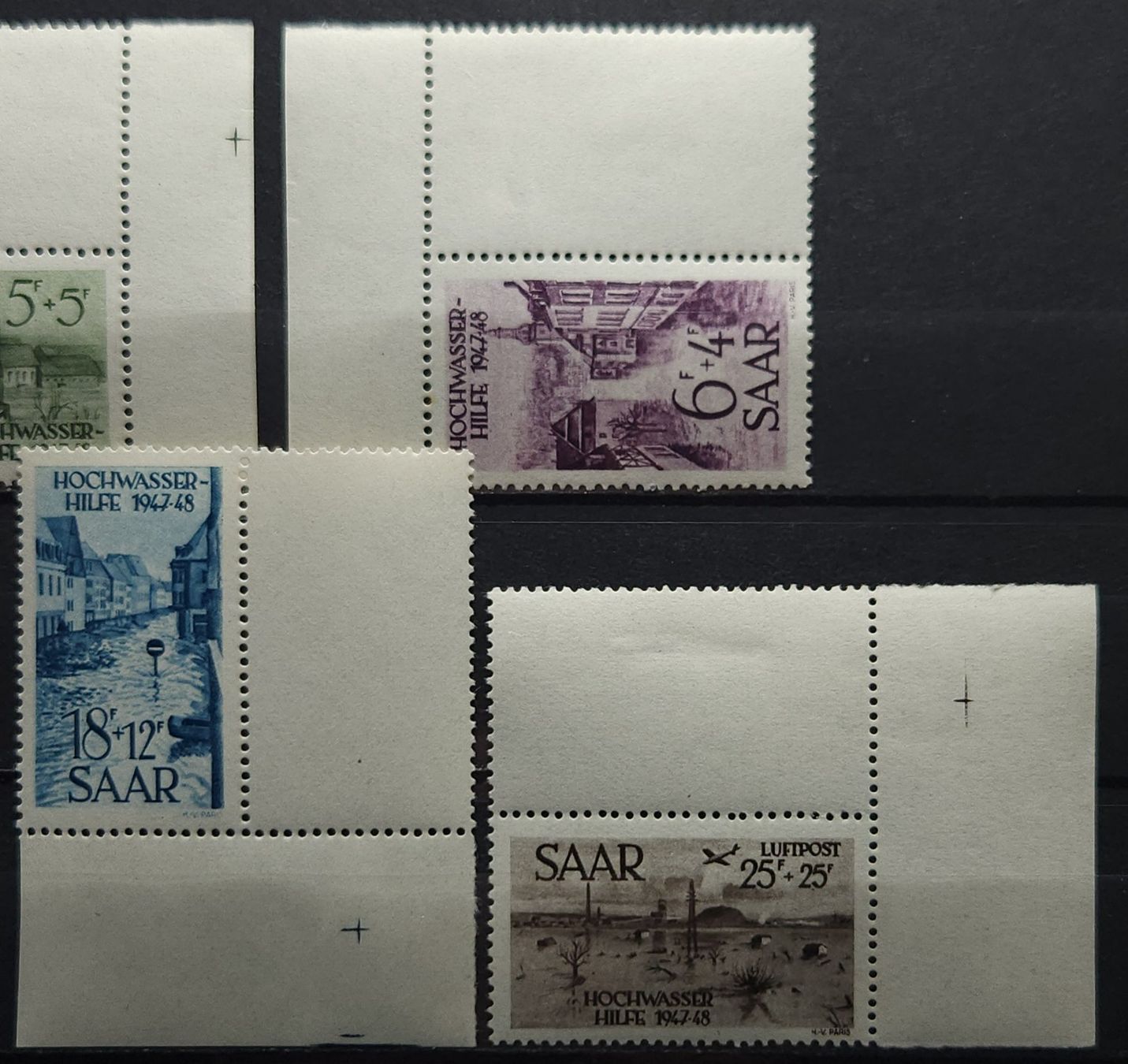Tutti i francobolli: Saarland Mi-Nr.255-259 Postfrisch Zwischensteg Eckrand – Nuovo (secondo la descrizione) da Kriens venduto da Nidfeld45 1