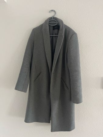 Grauer Damenmantel, Stradivarius, Gr. M