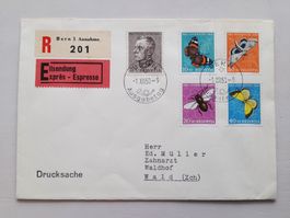 R/Expr. FDC, kpl. Satz PJ 1950, BERN 1.XII.50 nach WALD ZH