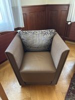 Zwei Designer-Korbsessel Leder braun guter Zustand