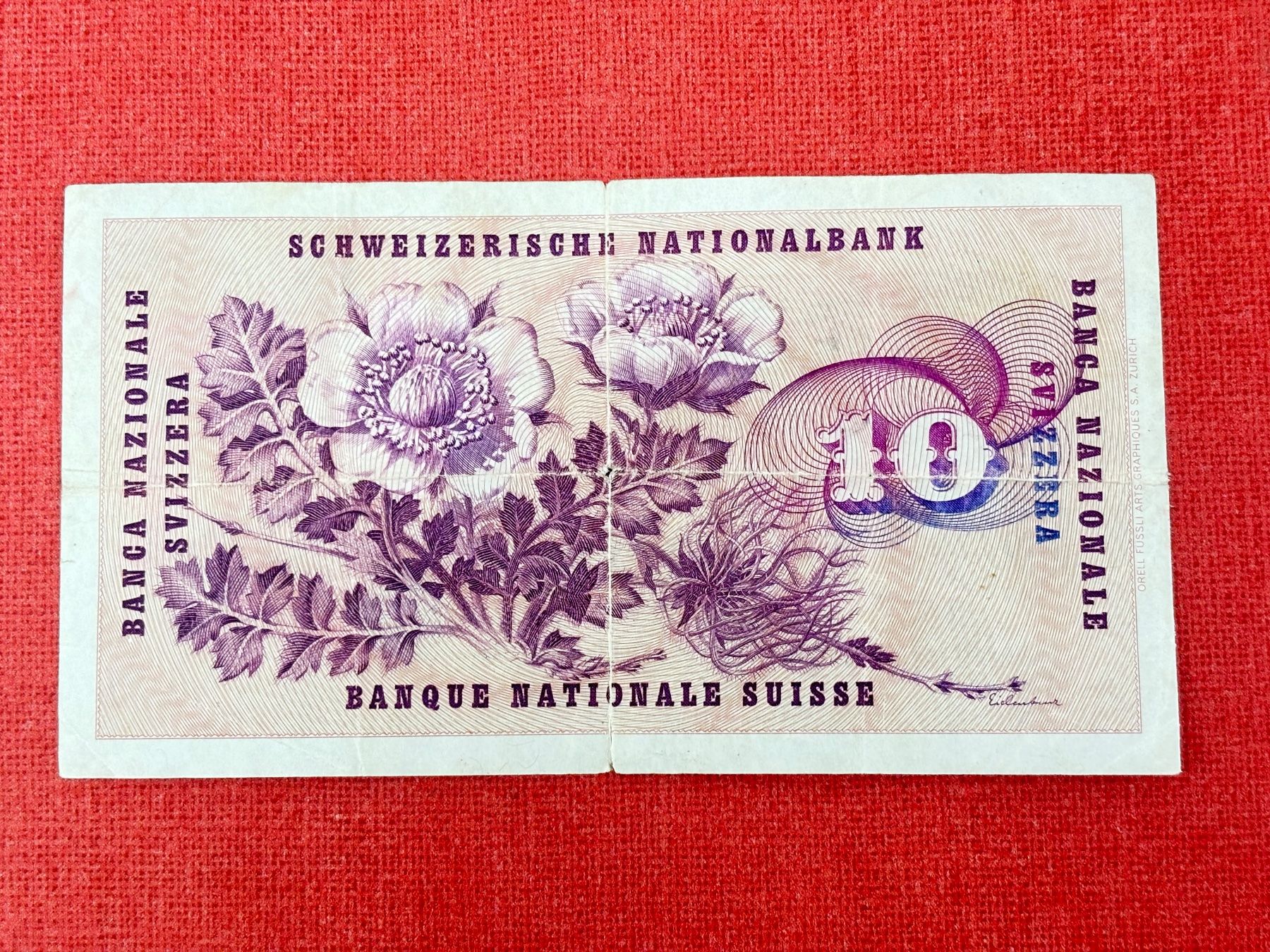 Banconote: 10 Franken Banknote 1964 gebraucht – Usato da Ormalingen venduto da digital09 1