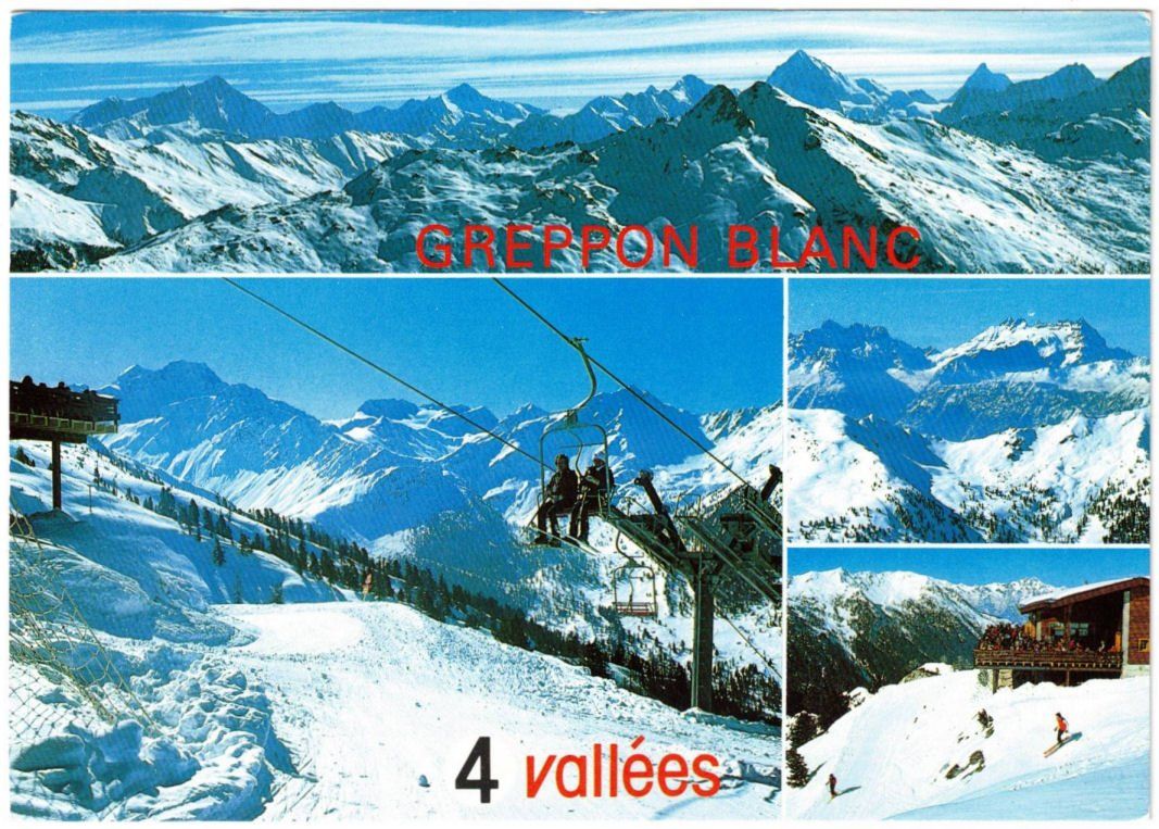Cartoline postali: Verbier - 4 Bild AK 4 Vallées – Usato da Binningen venduto da Mountainrider