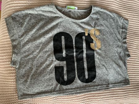 T-shirt crop gris