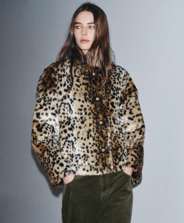 ZARA JACKE MIT ANIMALPRINT ZW COLLECTION / LEO PRINT