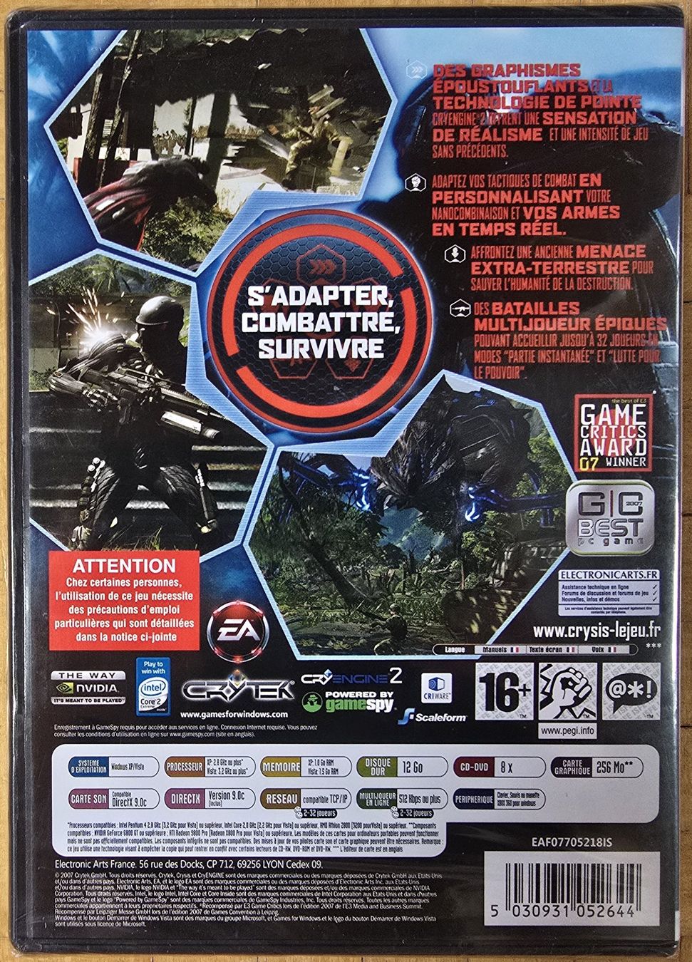 Microsoft Giochi: PC : Crysis (Blister) – Nuovo e nell'imballaggio originale da Froideville venduto da xXSebastienXx 1