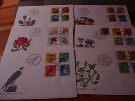 11 FDC Pro Juventute 1965 - 1976
