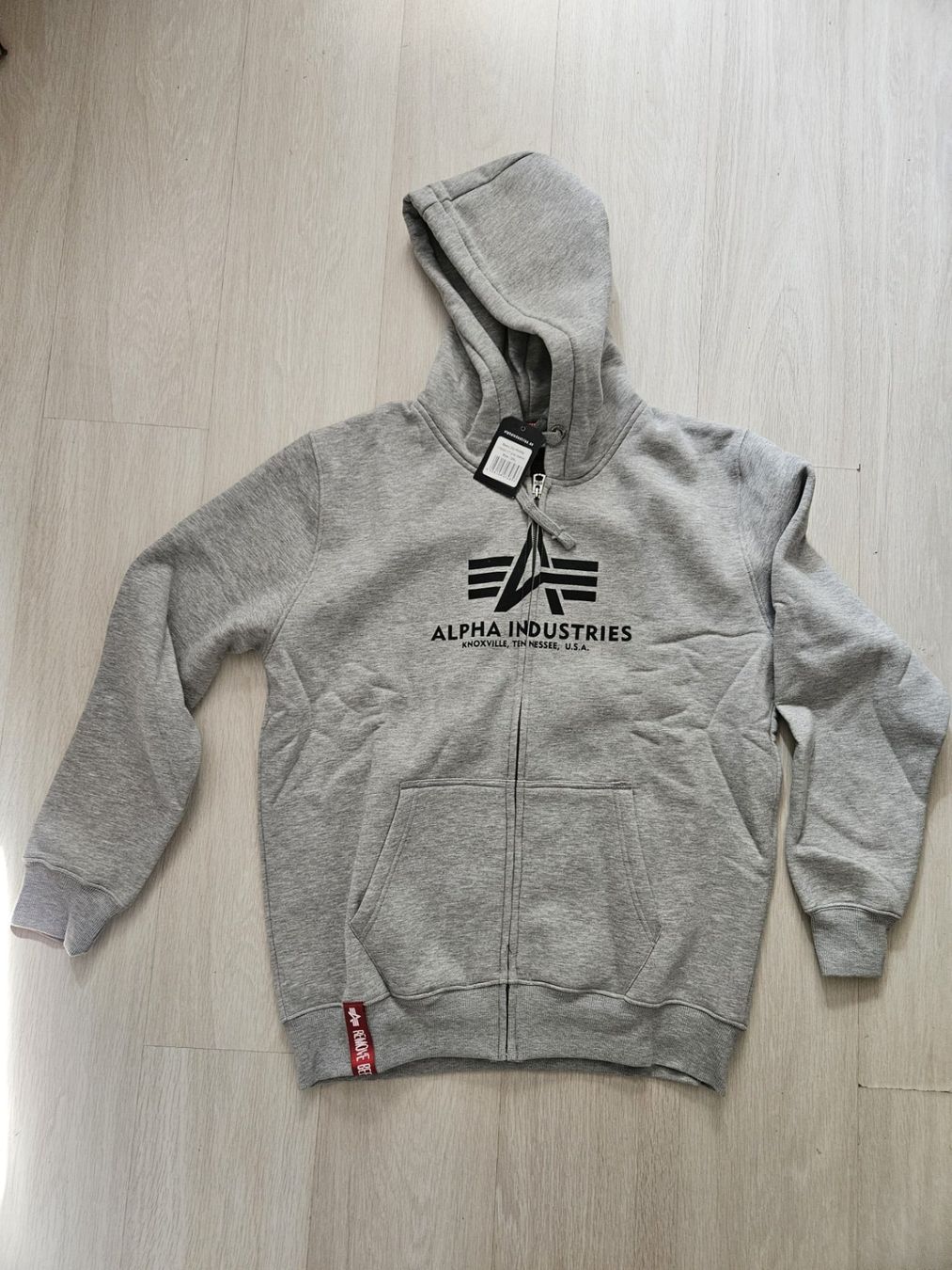Alpha Industries Pullover & Sweatshirts: Alpha Industries Basic Zip Hoodie XXL Grau Meliert NEU – Neu und originalverpackt aus Düdingen von BluePalm