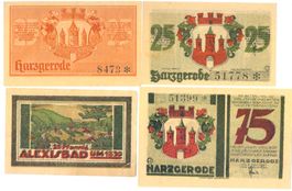 Deutschland Notgeld Harzgerode 25,25,25,75 Pfennig 7.7.1921
