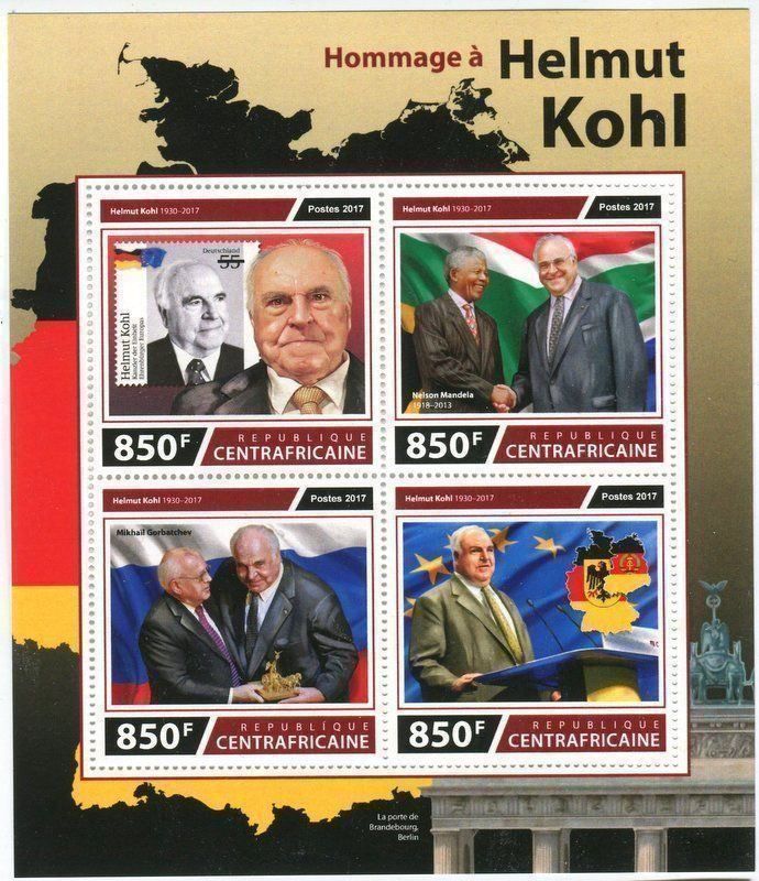 Tutti i francobolli: Block "Helmut Kohl". Zentralafrikanische Republik – Nuovo e nell'imballaggio originale da Basel venduto da Butsch5