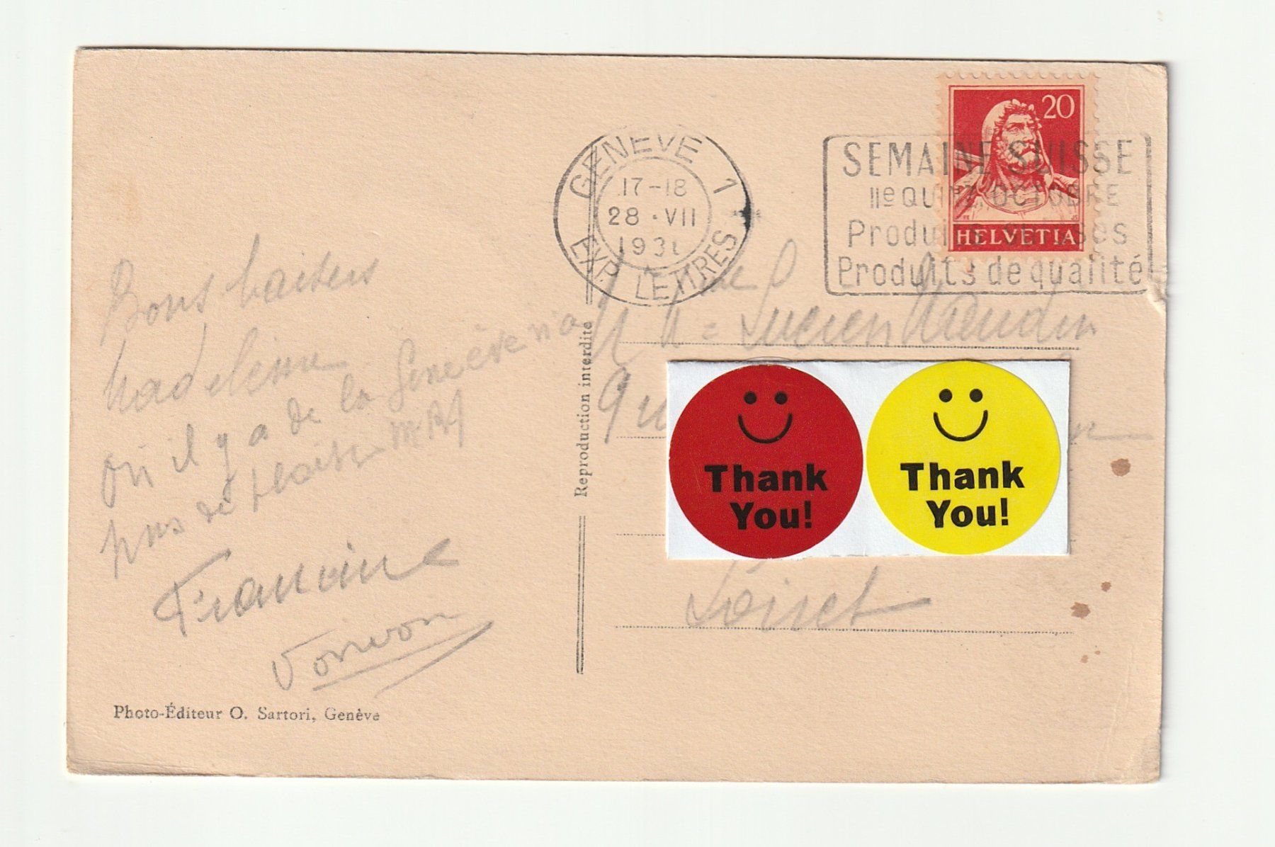 Cartoline postali: Ansichtskarte Genf Vue Générale 28.07.1930 – Usato da St. Gallen venduto da Ricardo_Deals 1