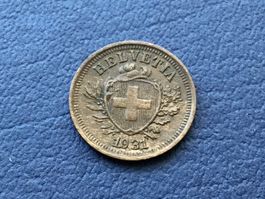 1 Rappen 1931 ungereinigt