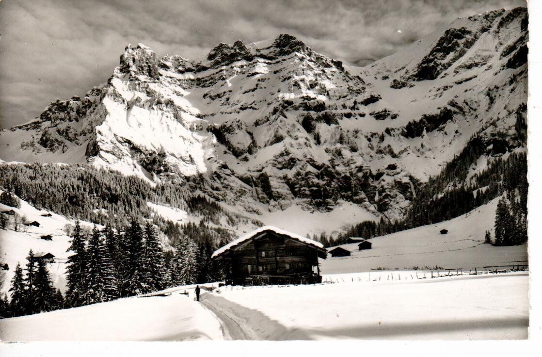 Cartoline postali: Adelboden, im Bunderlen, Grosslohner 1957 – Usato da Wolhusen venduto da Curver9