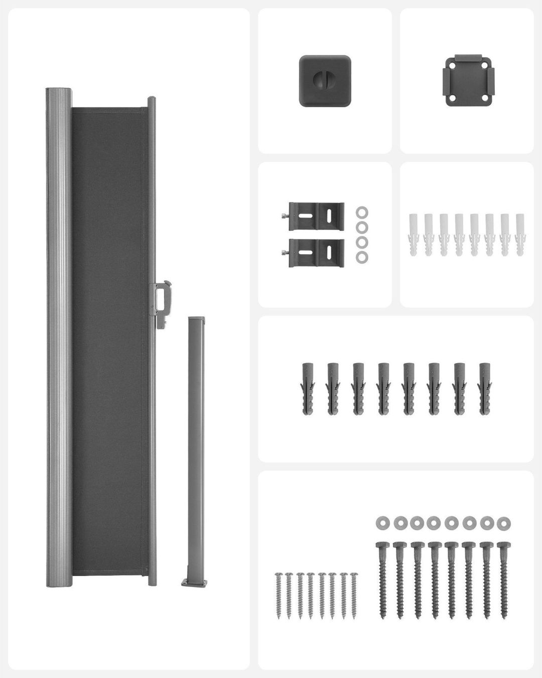 Paraventi: SONGMICS Seitenmarkise 300x180 anthrazit – Nuovo e nell'imballaggio originale da Bottighofen venduto da zaap 6