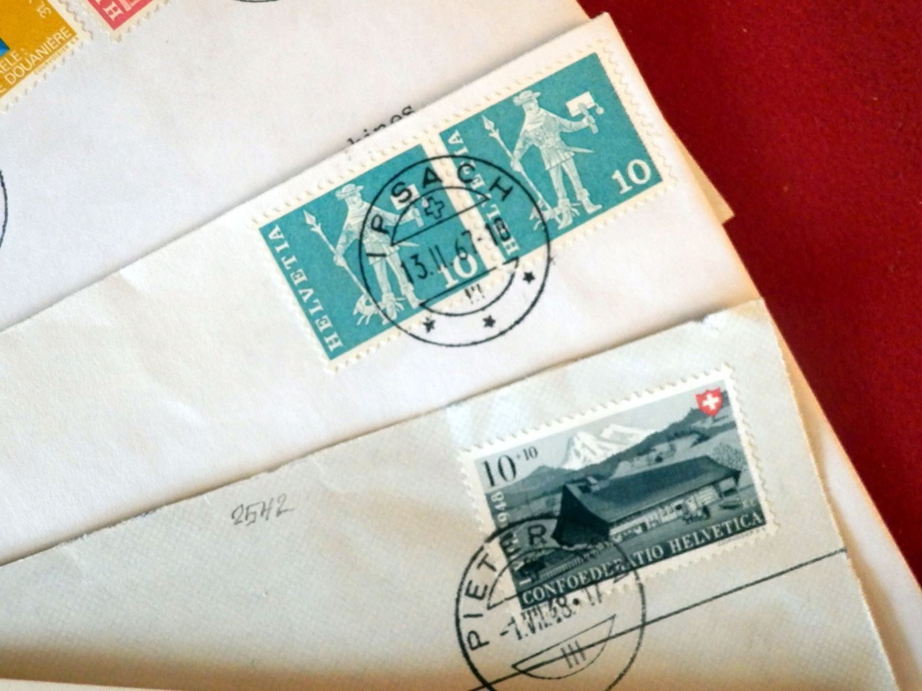 Alle Briefmarken: Lot mit 7 Bedarfsbriefen und Karten – Gebraucht aus Ueberstorf von dinbau 3