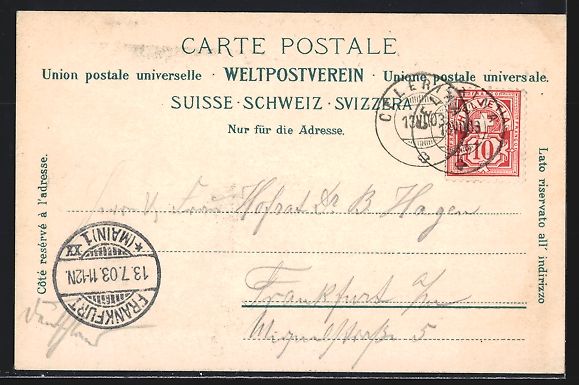Cartoline postali: AK Celerina, Panorama, um 1900, 1903 – Usato da Berlin venduto da bartko-reher 1