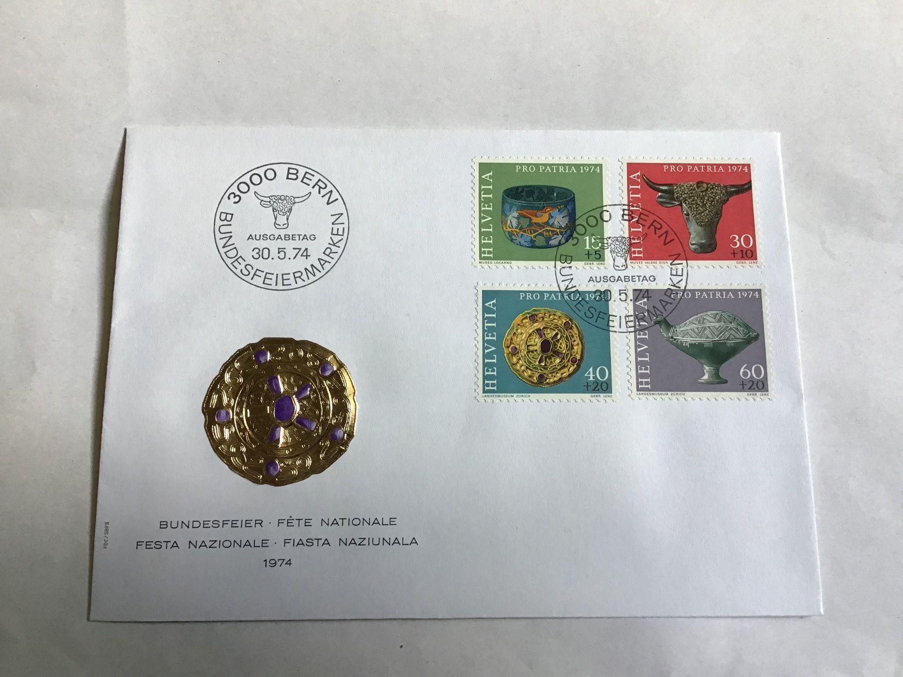 Tous les timbres: pro patria, fdc 1974 – Neuf (Voir description) à liestal par makai05