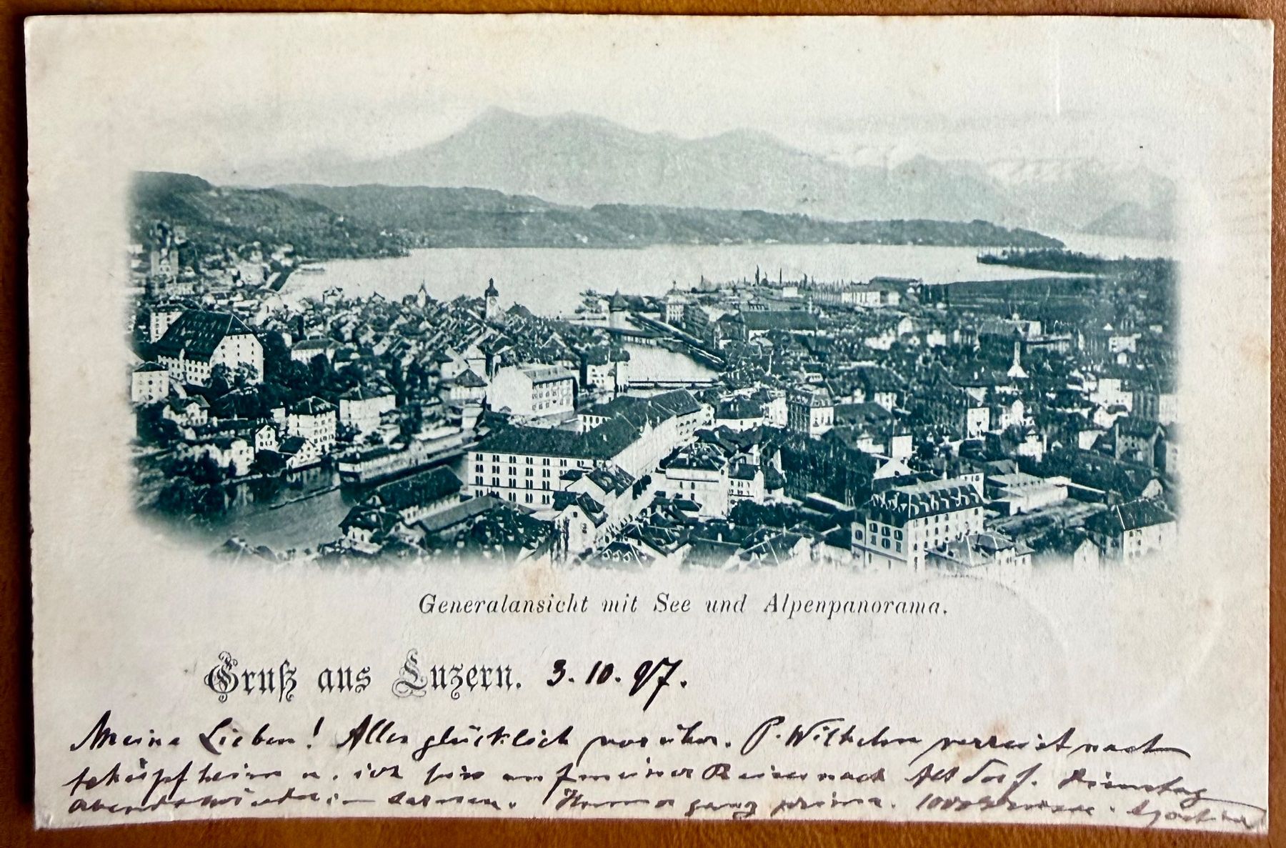 Cartoline postali: Gruss aus Luzern - Litho 1897 – Usato da Lutry venduto da Ediego
