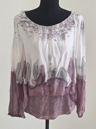 Bluse Damen mit Muster und Pailletten Gr M, Made in Italy
