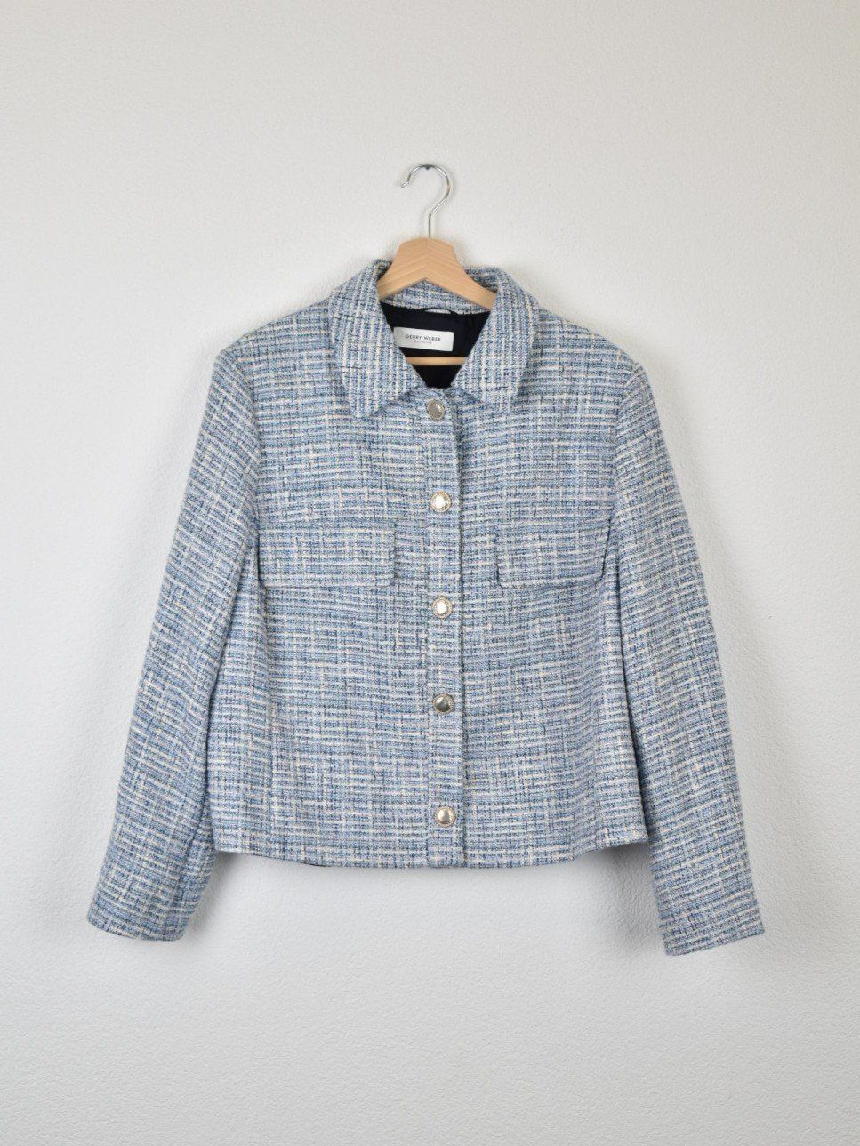 Gerry Weber Giacche: Gerry Weber Blazer, Bouclé Optik, blau, Gr.46 – Nuovo (secondo la descrizione) da Nürensdorf venduto da 2ND_STORY