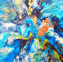 Bild abstrakt von mir gemalt 60x60 Wellness