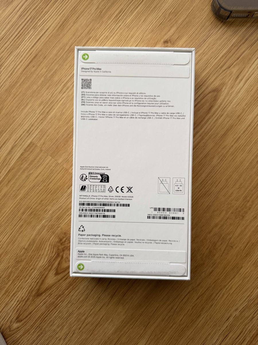 Apple Handys / Smartphones: IPHONE 17 PRO MAX 256 GB - White – Neu und originalverpackt aus Unterentfelden von KDFJT 1