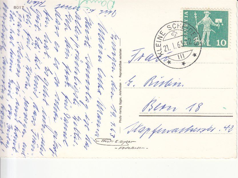 Cartoline postali: Wengen 1963 – Usato da Bürglen TG venduto da StampGraf 1