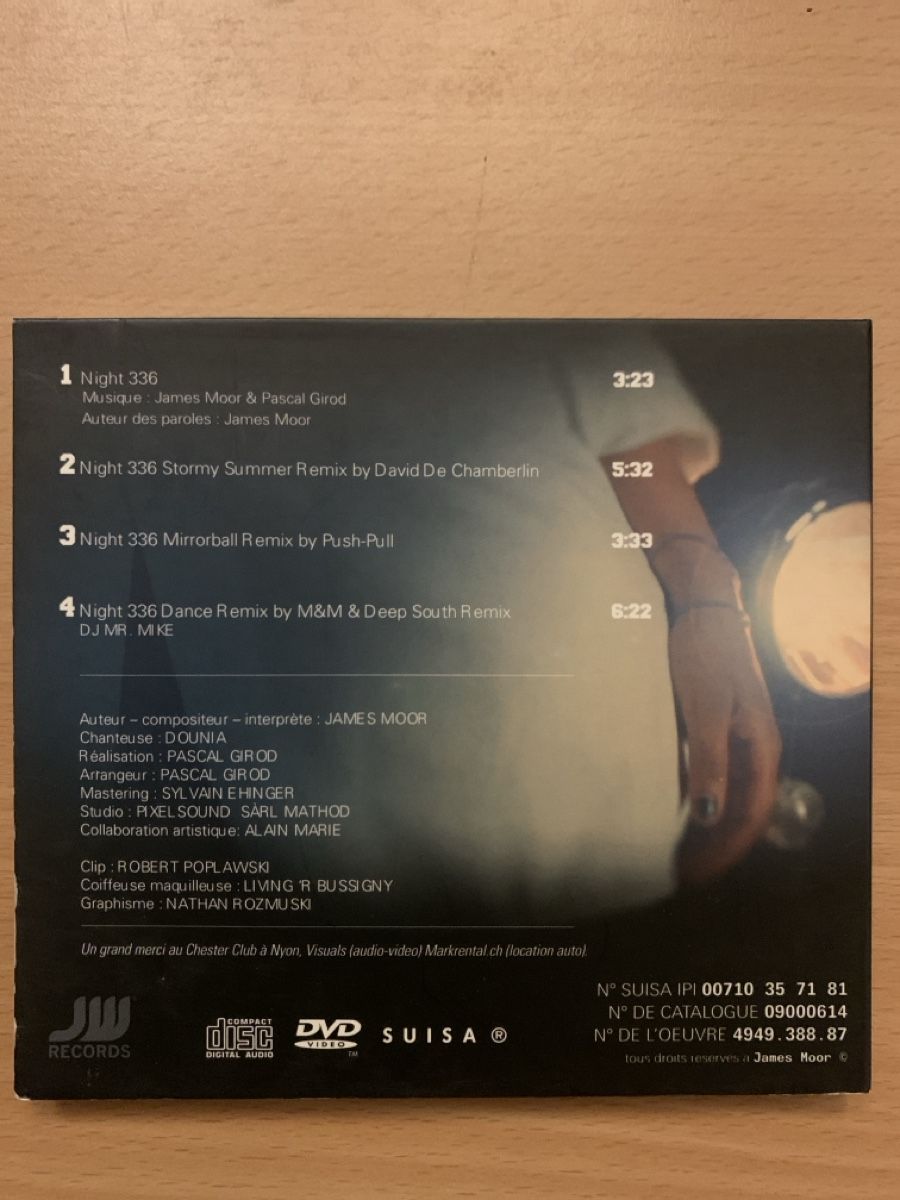 CD: CD single Night 336 de James Moor, édition originale – Usato da Salavaux venduto da Lune_Diurne 1