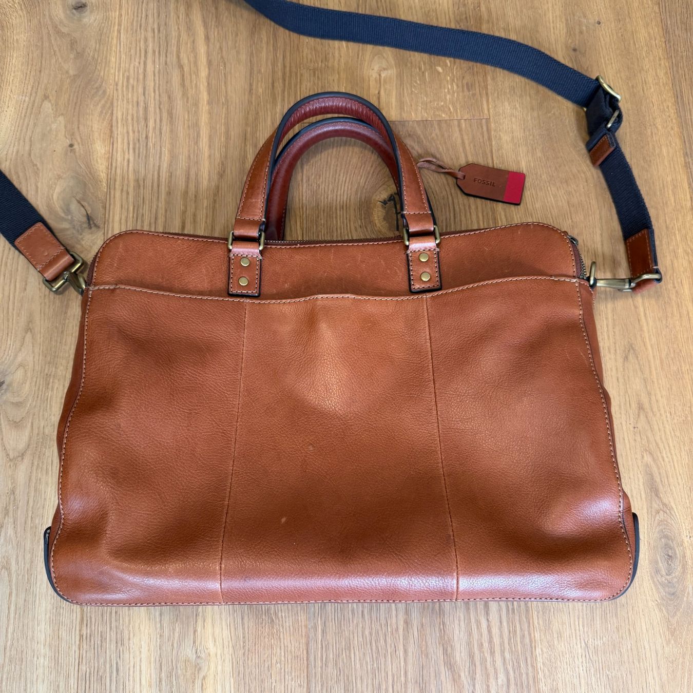 Fossil Valigie & Borse: Fossil Aktentasche Defener Double Zip Leder Cognac – Usato da Balzers venduto da dassandro 5