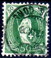 STEHENDE HELVETIA 1908 GESTEMPELT 98A ERHALT SIEHE SCAN -J20