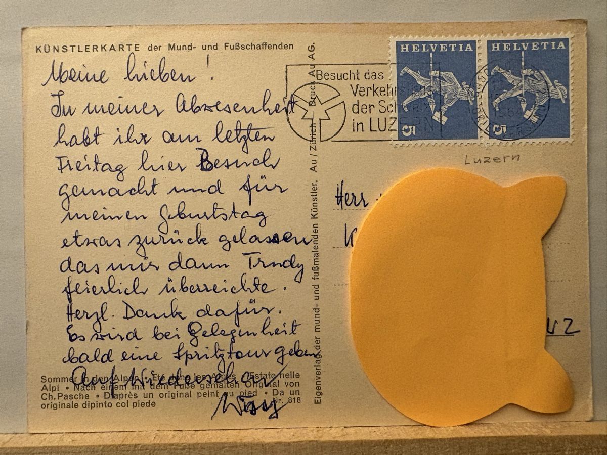 Cartoline postali: AK mit Kunst von Ch. Pache – Usato da Rümlang venduto da Kartenpost1 1