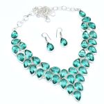 Apatite Handmade Big Necklace+Earring Jewelry 82 Gms