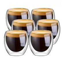 6x doppelwandige Glas Espressotassen 80ml