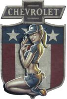 Blechschild-CHEVROLET US PIN UP GIRL