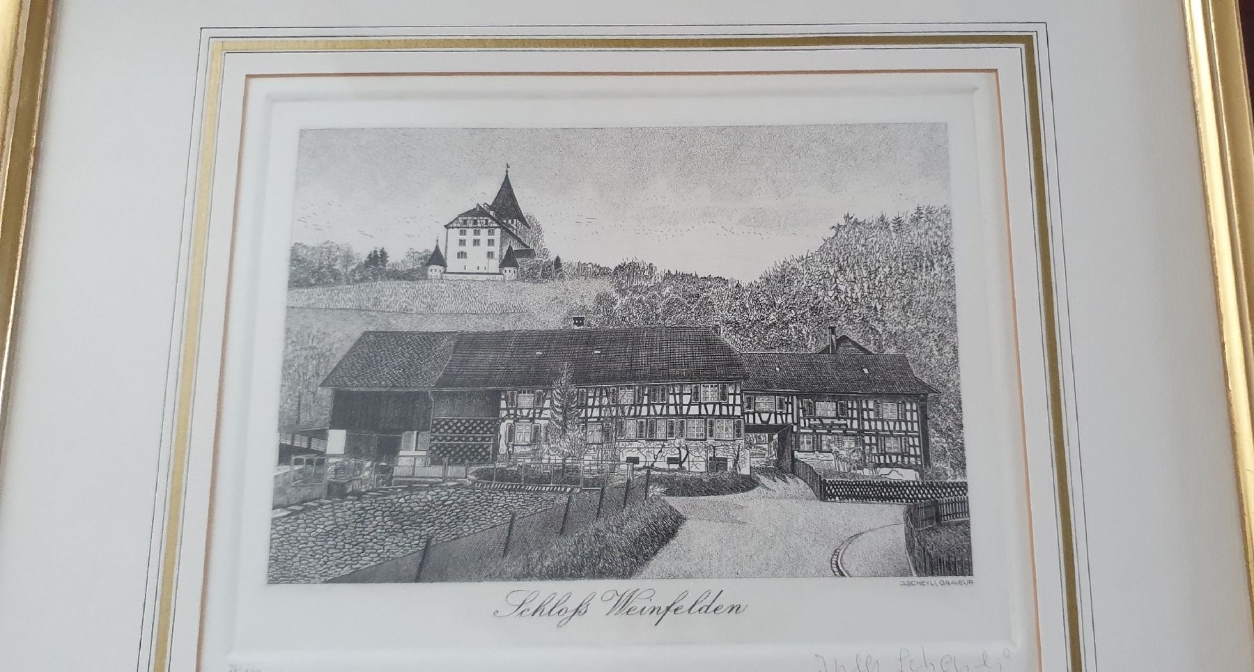 Stiche: 2 Bilder - Stahlstich Weinfelden von Jules Scheyli – Gebraucht aus Kreuzlingen von Rschweiz1 3