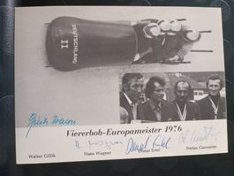 4er Bob - DE Europameister 1976 - St. Moritz - handsigniert