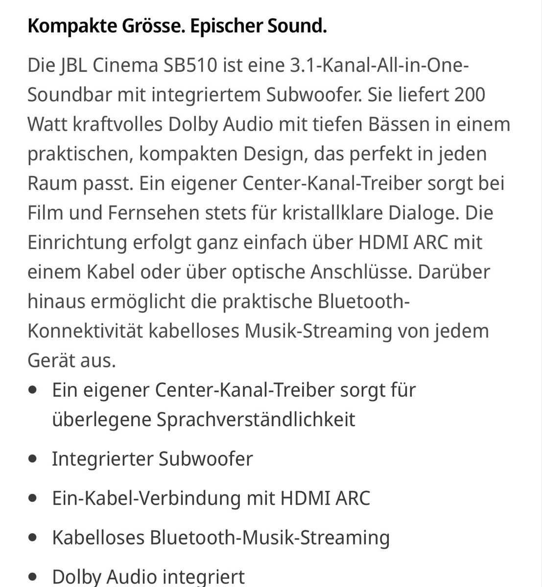 JBL Casse acustiche: Soundbar JBL Cinema – Nuovo (secondo la descrizione) da Gerlafingen venduto da HungerDiva 4